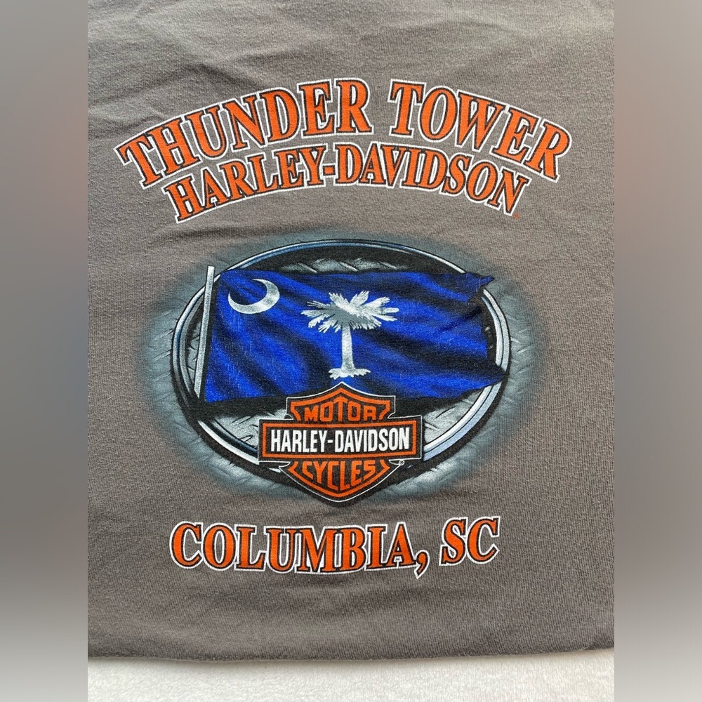 Harley-Davidson Thunder Tower, Columbia, SC Grey Short Sleeve Tshirt.